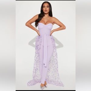 Fashion Nova, Floral Dreams Jumpsuit in Lavender